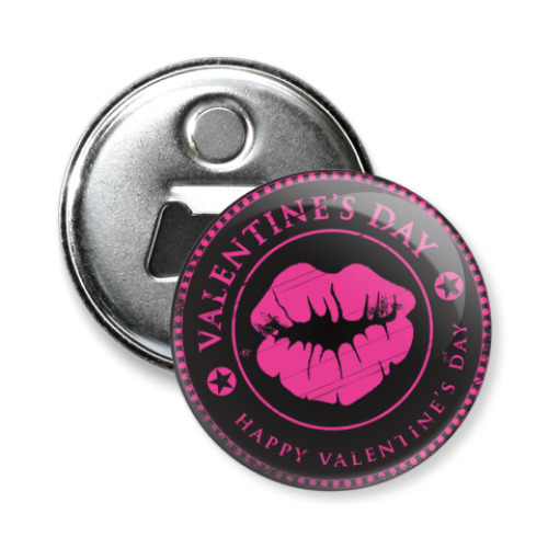 Магнит-открывашка с принтом Kiss