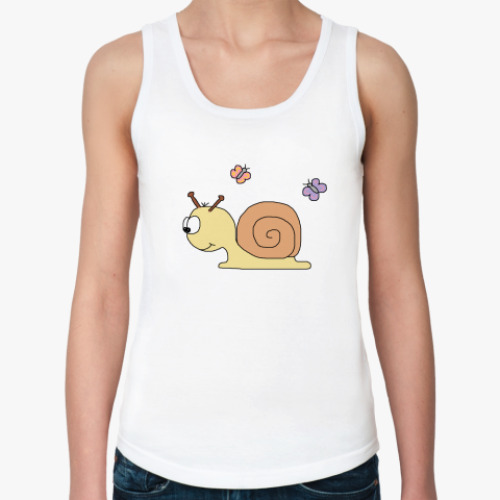 Женская майка с принтом  Улитка