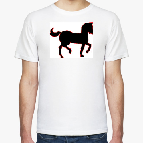 Футболка с принтом  Конь