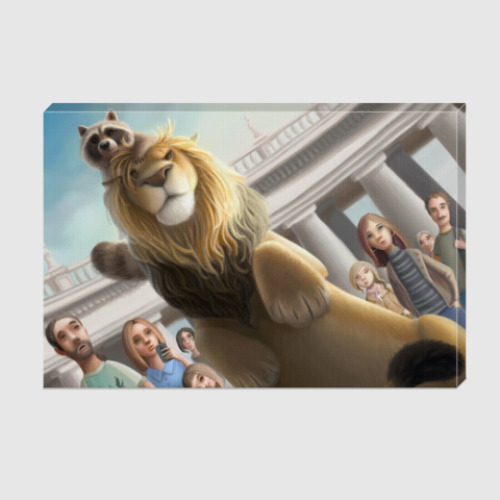 Холст с принтом Лев и Енот в Риме