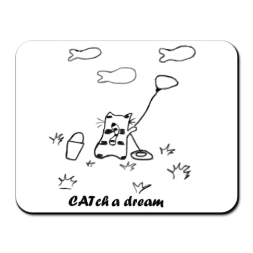 Коврик для мыши с принтом CATch a dream