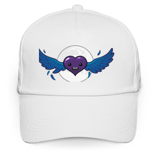 Кепка бейсболка с принтом сердце-вампир