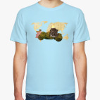 Классическая футболка Пейзаж мотоцикла