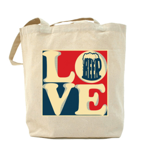 Сумка шоппер с принтом Love BEER