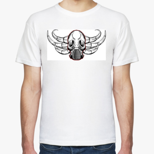 Футболка с принтом противогаз