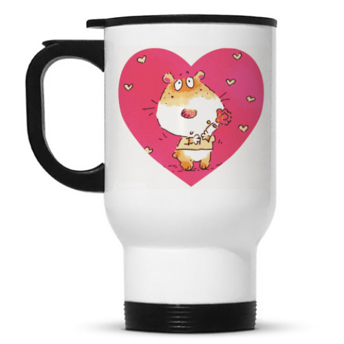Кружка-термос с принтом Сердечко