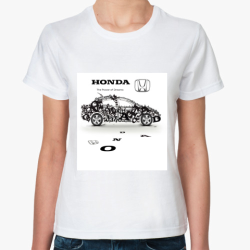 Классическая футболка с принтом   Honda