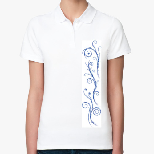 Женская рубашка поло (печать) с принтом орнамент