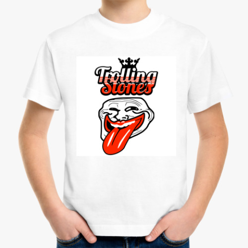 Детская футболка с принтом Trolling Stones