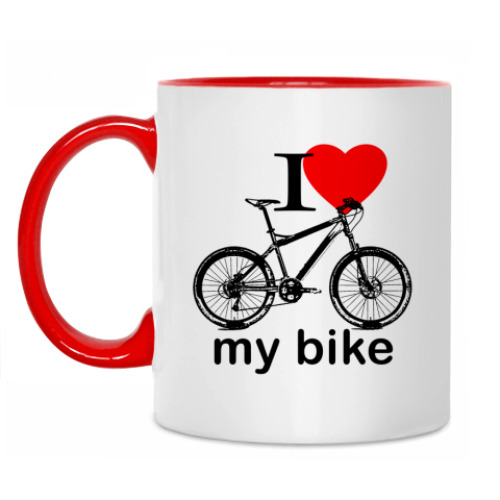 Кружка с принтом I love my bike