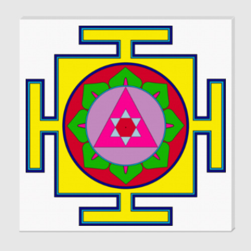 Холст с принтом Ганеша-янтра для медитаций