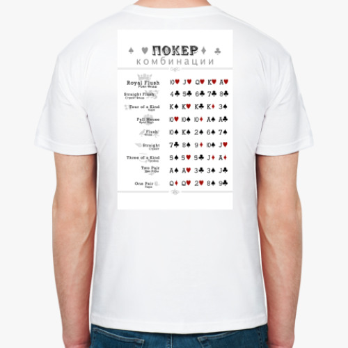 Футболка с принтом Комбинации Покера