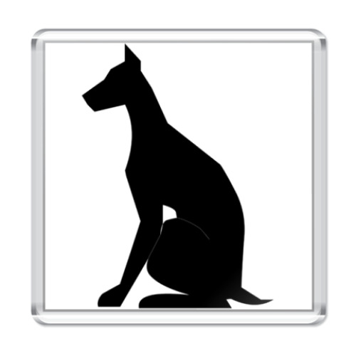 Магнит с принтом черный дог