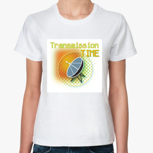 Классическая футболка с принтом Transmission TIME