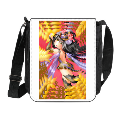 Сумка на плечо (мини-планшет) с принтом Танец пчелки аниме Киото