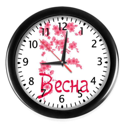 Настенные часы с принтом Весенние