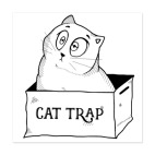 Виниловая наклейка, квадрат (9,5 х 9,5 см) Ловушка для кота