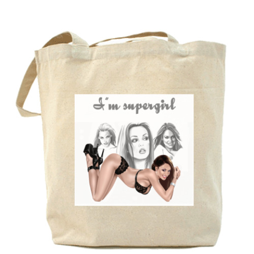 Сумка шоппер с принтом I'm supergirl
