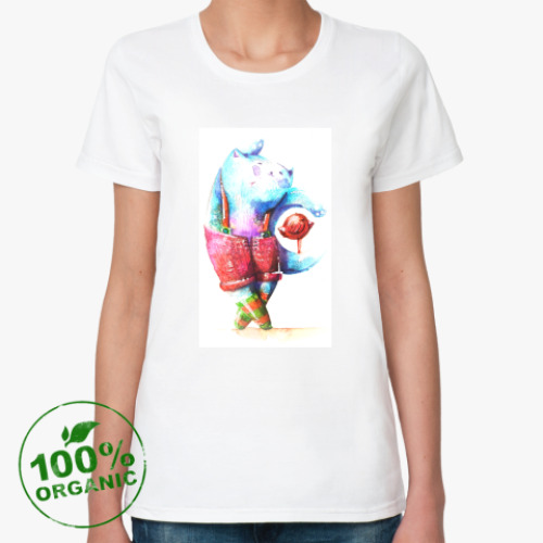 Женская футболка из органик-хлопка с принтом Танцующий кот