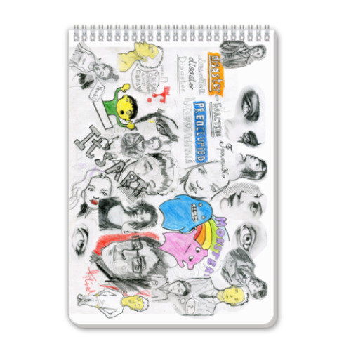 Блокнот с принтом наброски