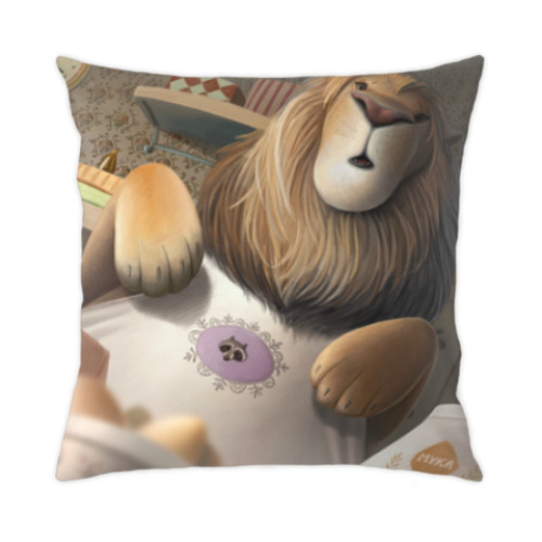 Подушка с принтом Львиная кулинария