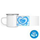 Кружка металлическая белая (круговая запечатка)