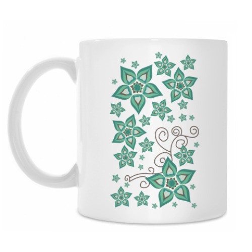 Кружка с принтом Цветочный узор