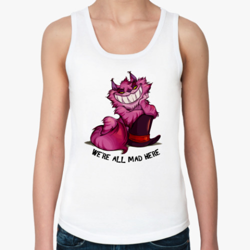 Женская майка с принтом Чеширский Кот