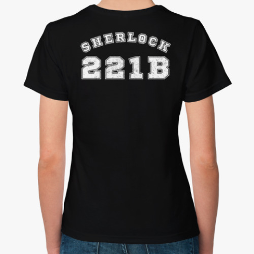Женская футболка с принтом Sherlock 221b