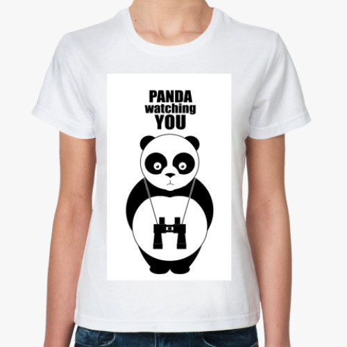 Классическая футболка с принтом  PANDA watching YOU