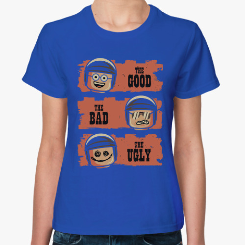 Женская футболка с принтом Лего - хороший, плохой, злой
