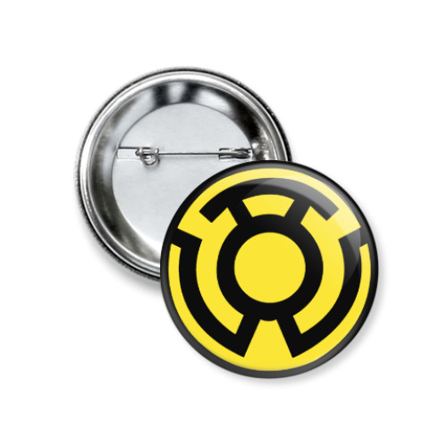 Значок 37мм с принтом Yellow lantern