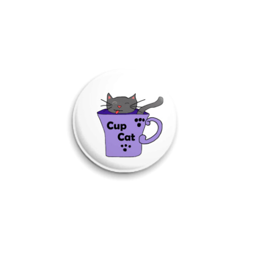 Значок 25мм с принтом Cat