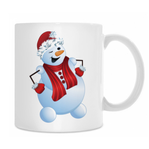 Кружка с принтом Снеговик