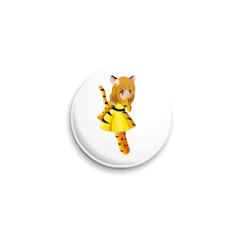 Значок 25мм с принтом Тигр