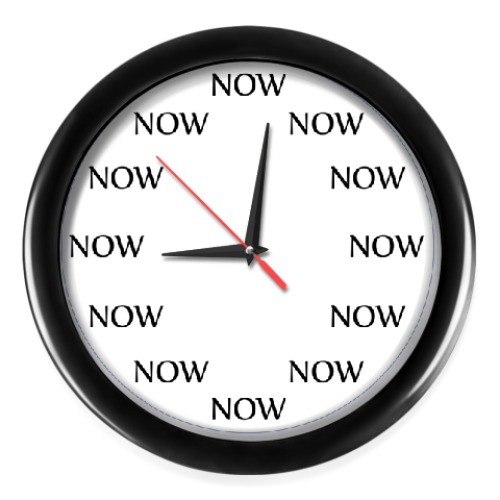 Настенные часы с принтом NOW (Сейчас - каждый час)