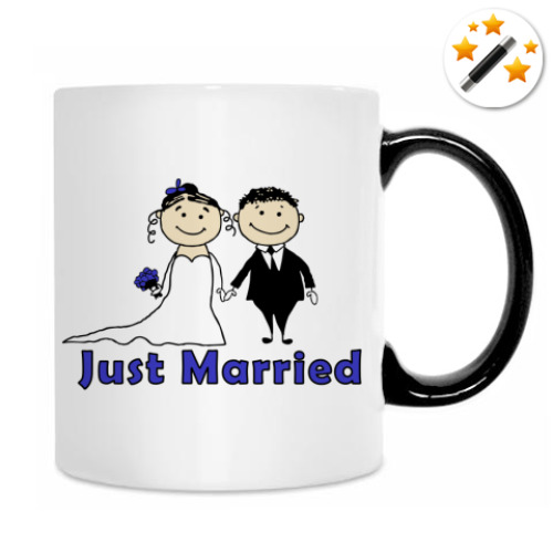 Кружка-хамелеон с принтом Just married