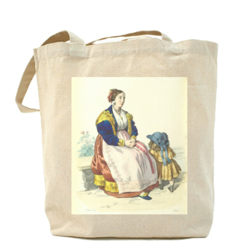 Сумка шоппер с принтом Летний день (винтажная иллюстрация)