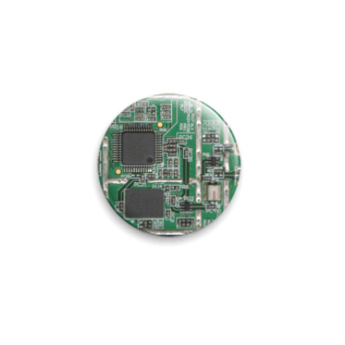 Значок 25мм с принтом  Микросхема