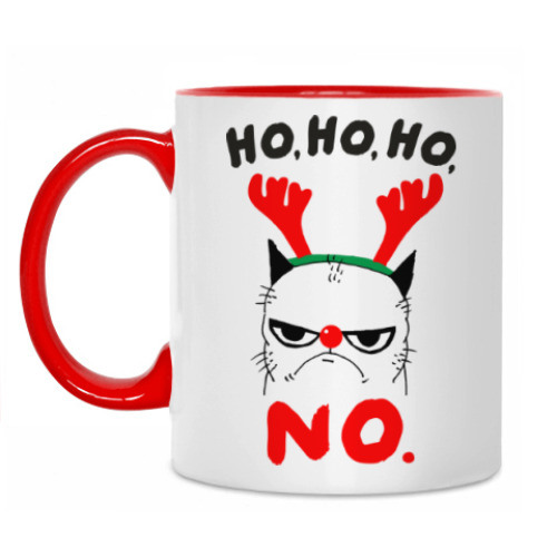 Кружка с принтом Happy New Year Grumpy Cat