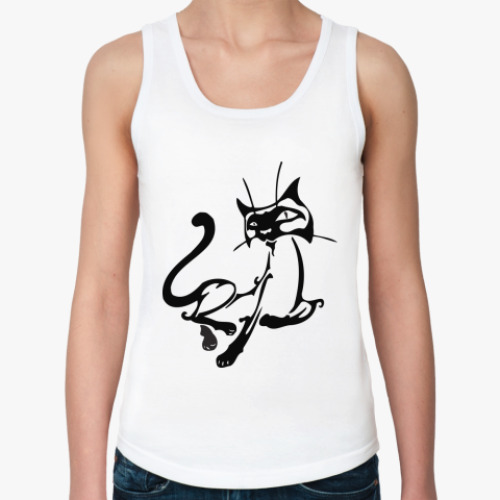 Женская майка с принтом  Кошка