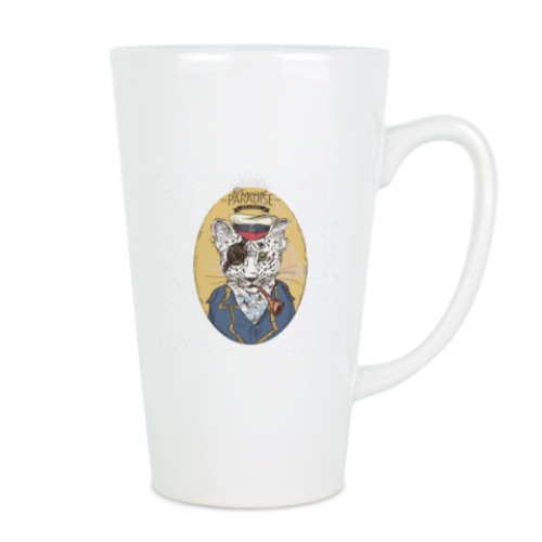 Чашка Латте с принтом Пиратский леопард