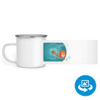 Кружка металлическая белая (круговая запечатка)