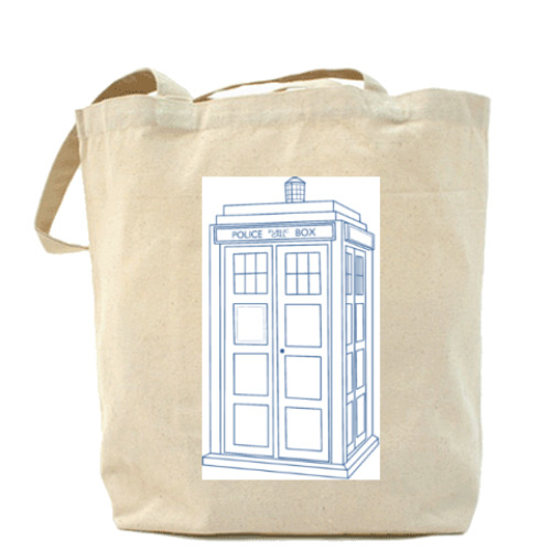 Сумка шоппер с принтом Тардис Доктор Кто