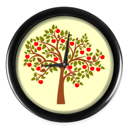 Настенные часы с принтом Яблоня