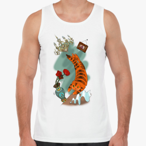 Майка с принтом Рыжий кот бандит