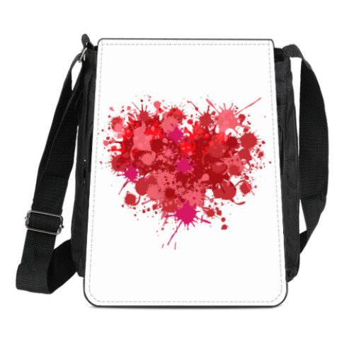 Сумка-планшет с принтом Сердце из брызг краски