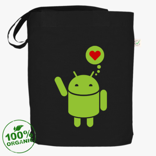 Сумка шоппер с принтом Love Android