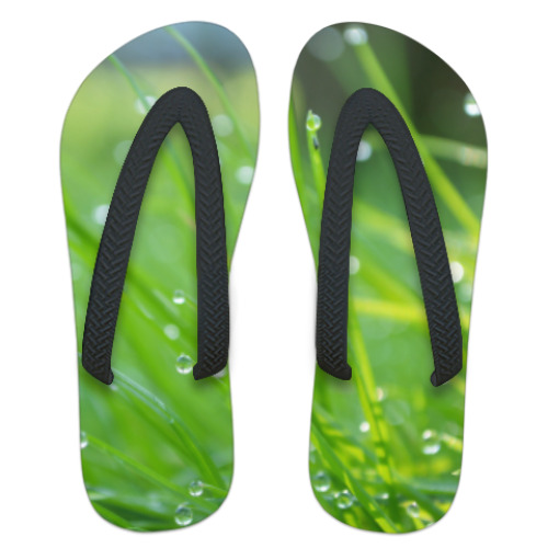 Шлепанцы (сланцы) с принтом Капли росы