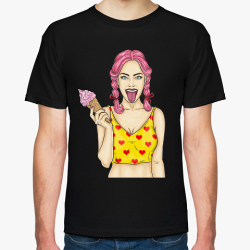 Футболка с принтом Вкусная красотка